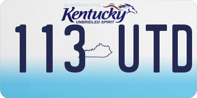 KY license plate 113UTD