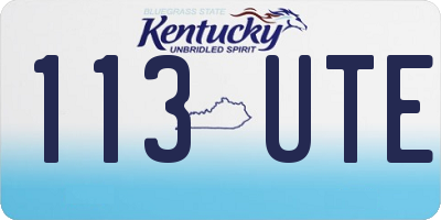 KY license plate 113UTE