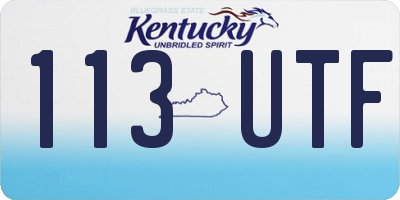 KY license plate 113UTF