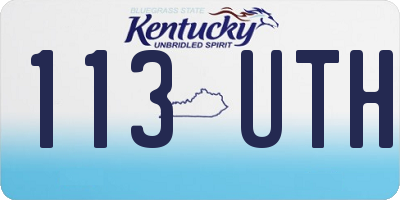 KY license plate 113UTH