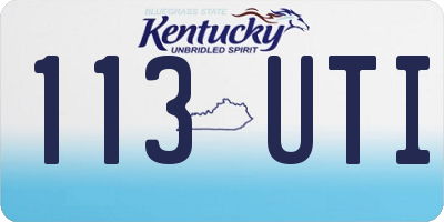 KY license plate 113UTI