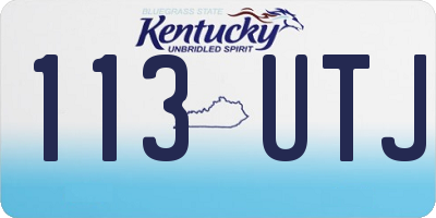 KY license plate 113UTJ