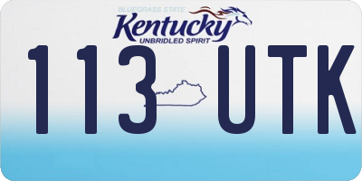 KY license plate 113UTK