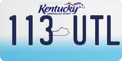 KY license plate 113UTL