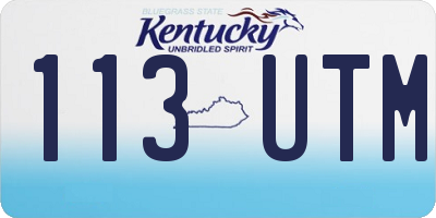 KY license plate 113UTM