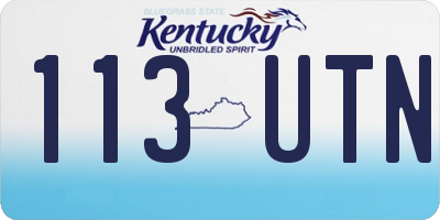 KY license plate 113UTN