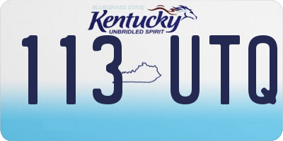 KY license plate 113UTQ