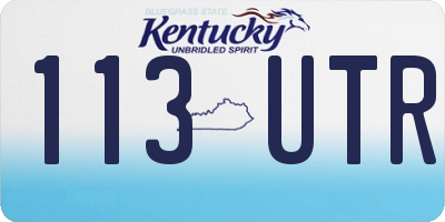 KY license plate 113UTR