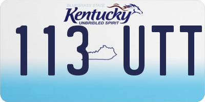 KY license plate 113UTT