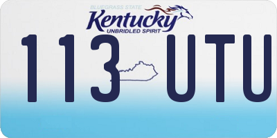 KY license plate 113UTU