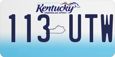KY license plate 113UTW