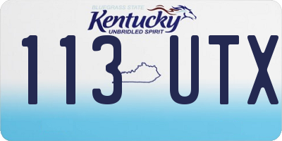 KY license plate 113UTX