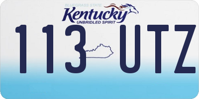 KY license plate 113UTZ