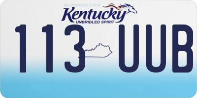 KY license plate 113UUB