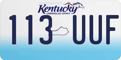 KY license plate 113UUF