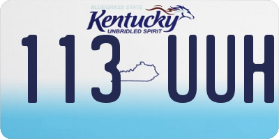 KY license plate 113UUH