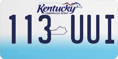 KY license plate 113UUI