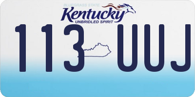 KY license plate 113UUJ