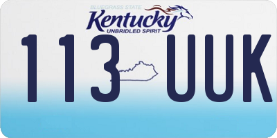KY license plate 113UUK