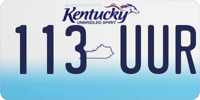 KY license plate 113UUR