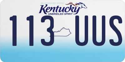 KY license plate 113UUS