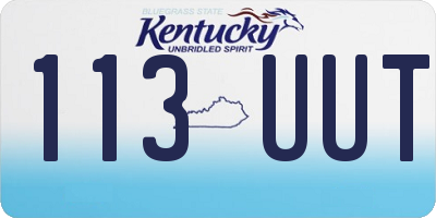 KY license plate 113UUT