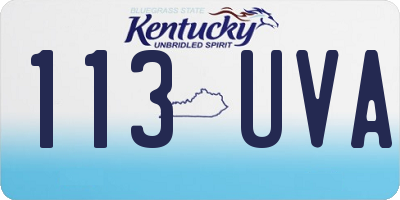 KY license plate 113UVA