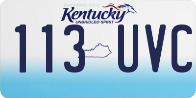 KY license plate 113UVC