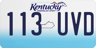 KY license plate 113UVD