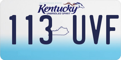 KY license plate 113UVF