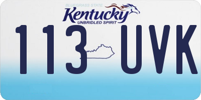 KY license plate 113UVK