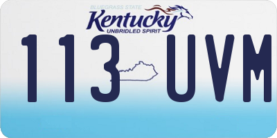 KY license plate 113UVM