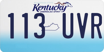 KY license plate 113UVR