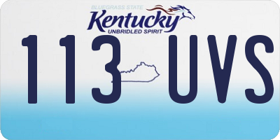 KY license plate 113UVS