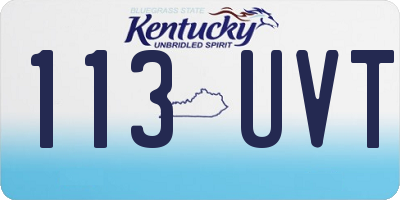 KY license plate 113UVT
