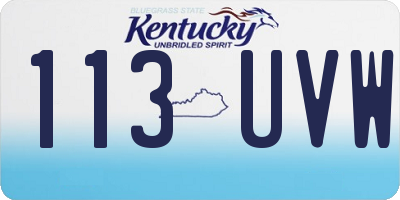 KY license plate 113UVW