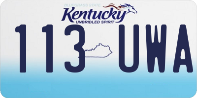 KY license plate 113UWA