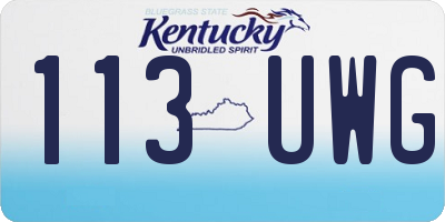 KY license plate 113UWG