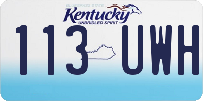 KY license plate 113UWH