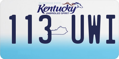 KY license plate 113UWI