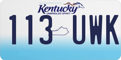KY license plate 113UWK