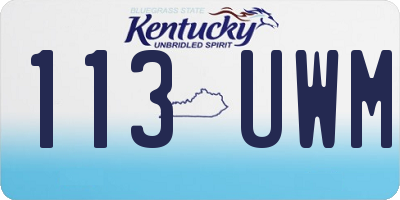 KY license plate 113UWM