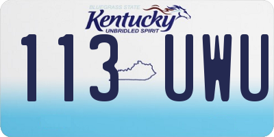 KY license plate 113UWU