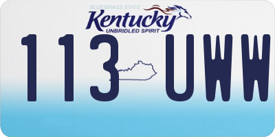 KY license plate 113UWW