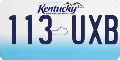 KY license plate 113UXB