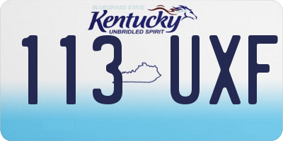 KY license plate 113UXF