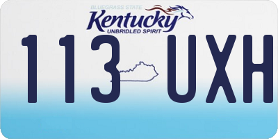 KY license plate 113UXH