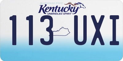 KY license plate 113UXI