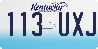 KY license plate 113UXJ