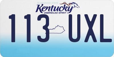 KY license plate 113UXL